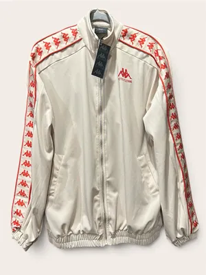 PrettyLittleThing x Kappa track jacket featuring red Omini logo Unisex Size Smal thumbnail 4