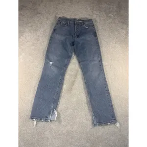 AGOLDE Nico High‎ Rise Denim Blue Jeans Size 26 Raw Hem Button Fly Distressed thumbnail 3