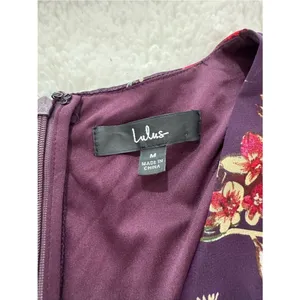 Lulu's Plum Floral V‑Neck Mini Dress thumbnail 4