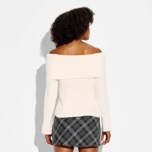 Wild Fable White Off Shoulder Sweater XS thumbnail 3