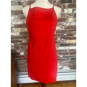 A New Day Women's Red Cowl Neck Sleeveless Mini Slip Dress Medium thumbnail 3