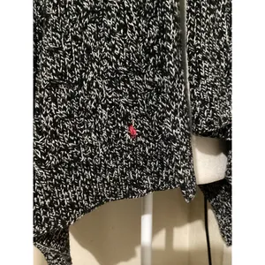 Ralph Lauren Women XL Black White Marled Knit Open Front Cardigan Sweater Pony thumbnail 2