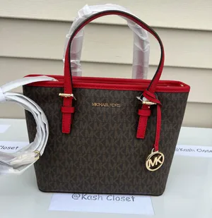 Michael Kors JST Extra-Small Top-Zip Tote Bag -Flame/Brown thumbnail 5