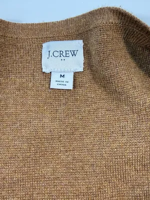 J. Crew 100% Cotton Brown Open-Front Long Cardigan thumbnail 6
