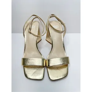 BP‎ Sandals Womens Size 5 Gold Parker Ankle Strap Chunky Triangular Heels thumbnail 4