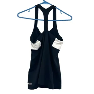 Asics Size Small Tank Black White Racerback‎ Activewear Gym Running Athleticwear thumbnail 2