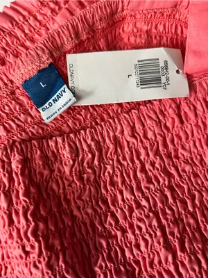Old Navy Women’s Coral Smocked Tube Top with Ruffle Hem LG NWT thumbnail 7