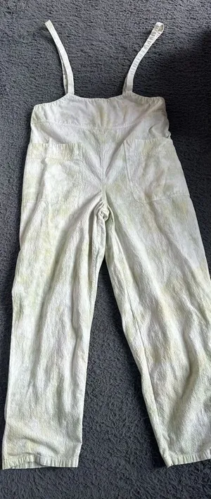 Free People Tie Dye Stroll In Kyoto Barrel Leg Overall Sz Medium Color Succulent thumbnail 1