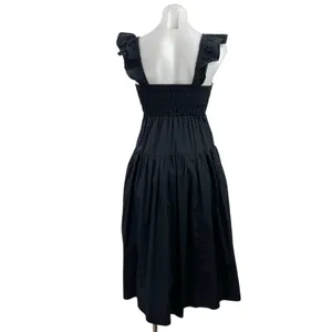 Abercrombie & Fitch Black Ruffle Sweetheart Tiered A Line Midi Dress Size XXSP thumbnail 3