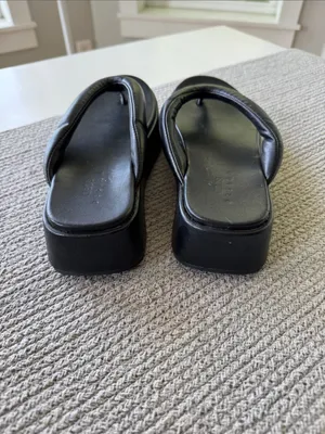 ASOS Black Padded Flip Flop Platform Sandals Sz 6 thumbnail 8