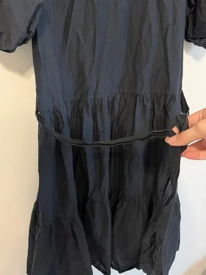 Roller Rabbit Tiered Cotton Silk Blend Dress Size Small Black Long Sleeve thumbnail 6