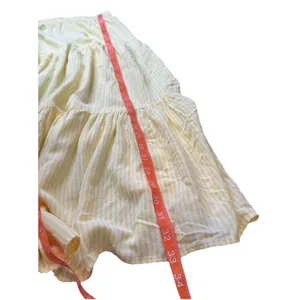 LC Lauren Conrad Skirt Size XL Tiered Midi Yellow Stripe Mid Rise Women's NWT thumbnail 6