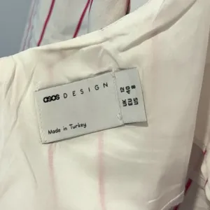 NWT ASOS DESIGN x MILLIE halter neck‎ blazer mini dress in stripe print White thumbnail 10
