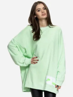 Nike Green‎ Fleece Sweatshirt Oversized Comfort XS thumbnail 1