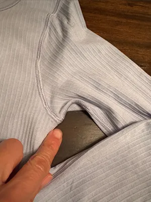 Lululemon ebb Light Blue Long-Sleeve Crop Top - Women's Stretch Shirt thumbnail 7