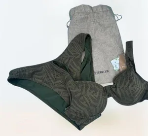 NWT Berlook Green Crochet Underwire Bikini Top + Bottoms Women's Size XL Summer thumbnail 1