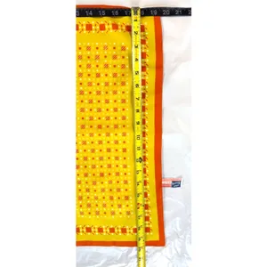 Vintage Ray Strauss Scarf 18” Yellow Orange Geometric Mod Bandana Italy Square thumbnail 6