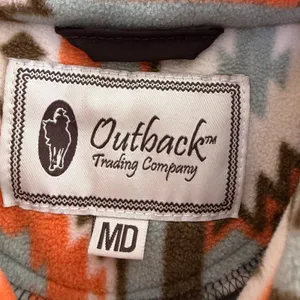 Outback Trading Tabitha Big Shirt Womens Medium Orange Button Up Fleece Aztec thumbnail 8