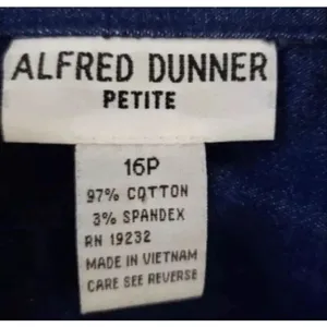 Alfred Dunner Blue Denim Jacket Floral Embroidered Size 16 Petite Button Front thumbnail 7