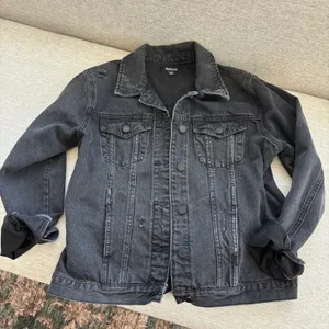 Buffalo David Bitton Denim Jacket M Distressed Black Wash Grunge Streetwear Edgy thumbnail 1