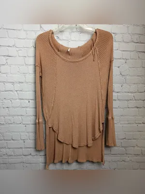 Urban Outfitters hi lo textured boho oversized top size XS muted pink festival thumbnail 2