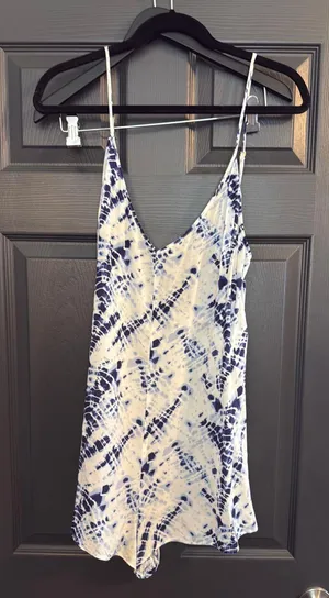 Victoria's Secret blue and white romper thumbnail 1