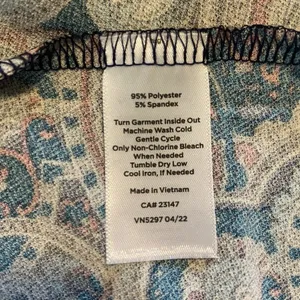 TALBOTS Teal‎ Paisley Stretch Shirred Blouson Midi Dress Size L Large Classic thumbnail 10