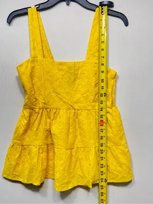 Aqua 100% cotton EYELET BABYDOLL TOP, XS nwot thumbnail 3
