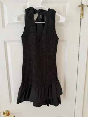 ZARA Ruffled Short Poplin Dress thumbnail 3
