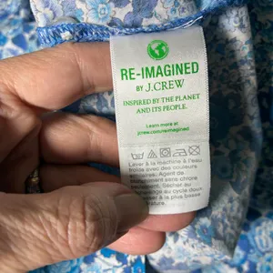 J Crew Liberty Blue Floral Cotton Smocked Ruffle Yoke Blouse M thumbnail 5
