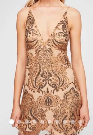 Free People Night Shimmer Mini Dress thumbnail 2