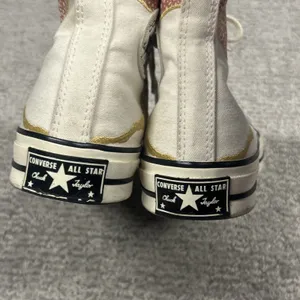 Converse Chuck Shoes Womens 5.5 70s Egret Golden Repair High Top Floral Sneakers thumbnail 7