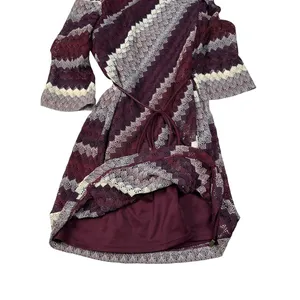 Studio One Women’s 6P Burgundy Lace Fit & Flare Belted Dress Petite thumbnail 7