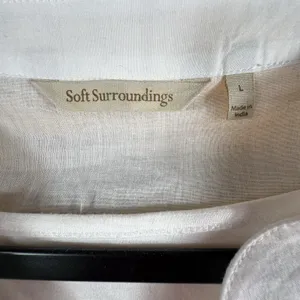 Soft Surroundings Embroidered Top & Tank Large Crochet White Summer Romantic‎ thumbnail 4