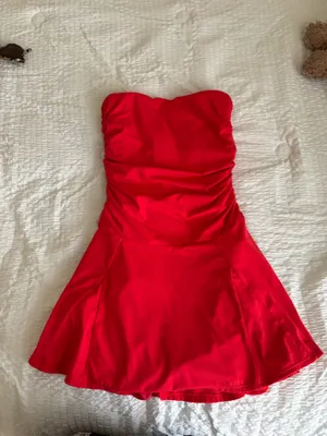JoyLab Red strapless dress thumbnail 2