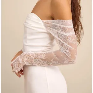 Lulus Lux Bridal NWOT Anabella White Off-the-Shoulder Mermaid Maxi Wedding Dress thumbnail 2