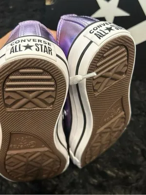 CONVERSE all Star purple metallic lace up shoes sneakers women’s 7 new thumbnail 5
