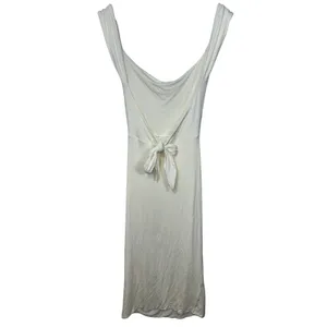 NWT Babyboo Malina Ivory Cowl Neck Ruched Low Tie Back Midi Dress Womens Size S thumbnail 10