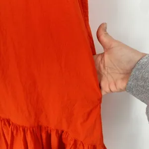 Anthropologie Whit Two Dress Womens Small Orange Ruffle Tiered Midi Boho thumbnail 10