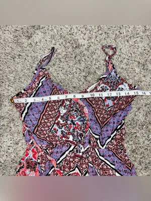 Cotton Candy LA Floral Paisley Spaghetti Strap Cropped Wide Leg Jumpsuit Small S thumbnail 8