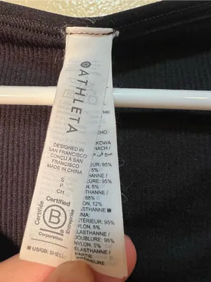 Athleta Womens Size Small Aurora Black Long-Sleeve Scoop Crop Top Ribbed Stretch thumbnail 7