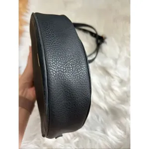 Collection XIIX Black Leather Pocket Adjustable Strap Round Crossbody Bag thumbnail 4