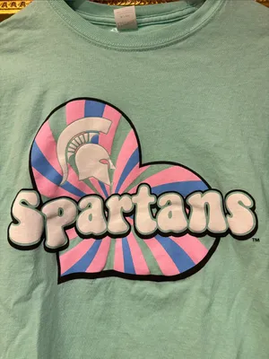 Hanes MSU Spartans Mint Green Long Sleeve Tee - Size S thumbnail 2