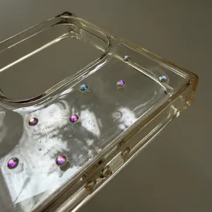 Elegant White Rhinestone iPhone 15 Pro Phone Case thumbnail 3
