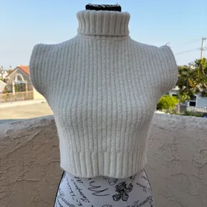 Staud Bette merino wool rib-knit cap sleeve turtleneck sweater size S small NEW thumbnail 5