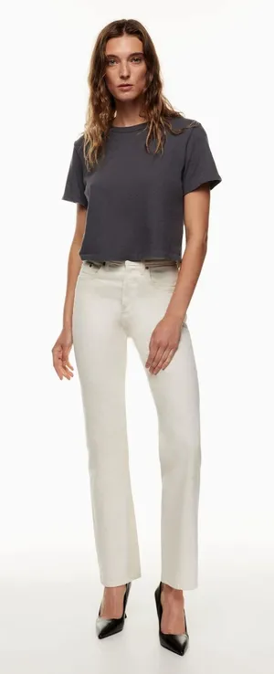 Aritzia Denim Forum The Joni High Rise Loose Jeans 24 White Ecru Straight Leg thumbnail 1