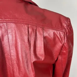 Vintage WINLIT Leather Jacket Womens Small M Red Rust Mod Gogo Hipster 1960s‎ 13 thumbnail 6