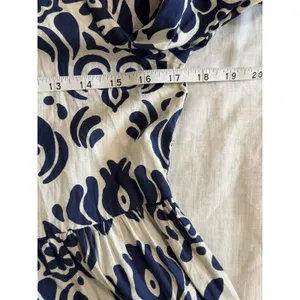Zara Shirt Dress‎ Midi Dress Size XS White Blue Floral Cotton thumbnail 8