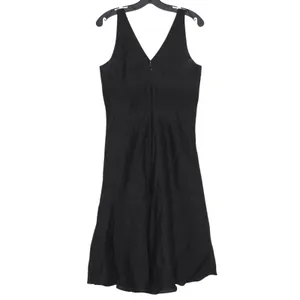 J Crew Little Black Dress Linen Midi Babydoll Y2K Minimalist Quiet Luxury 6‎ thumbnail 2