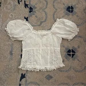 LoveShackFancy Bryant Top in Antique White thumbnail 2